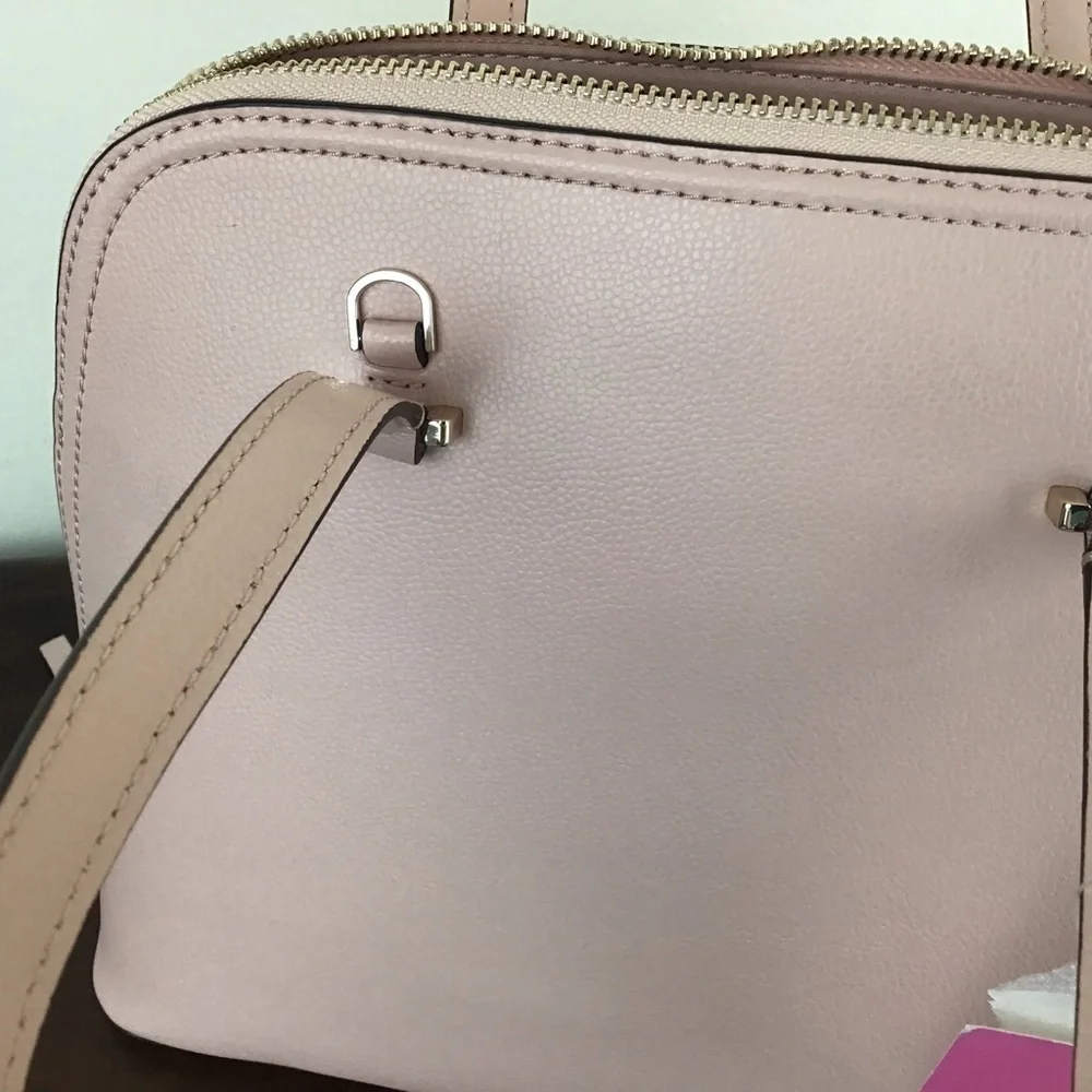 Kate Spade Rose Smoke (Pink) Meduim Dome Satchel Pebble Embossed Crossb…